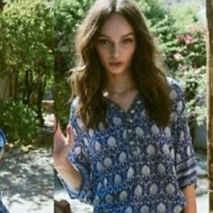 spell and the gypsy blue printed top